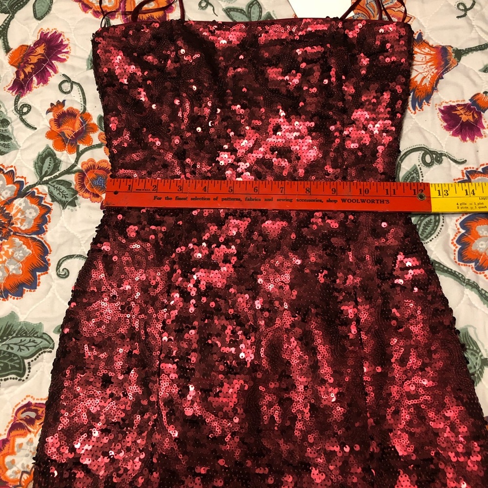 Misha BNWT Tamara Sequin Dress sz 0 in Wine - Picture 12 of 16